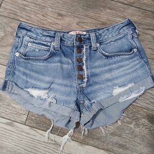 Free People Women's Blue Denim Shorts ~ In A Size 25